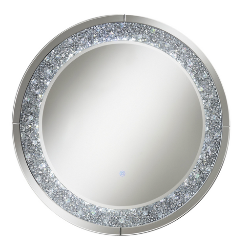 Round Wall Mirror With LED Lighting Silver