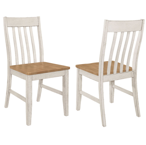 Kirby Slat Back Side Chair (Set Of 2) Natural And Rustic Off White