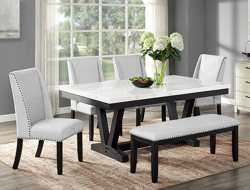 Vance Transitional Upholstered Dining Bench with Nailhead Trim