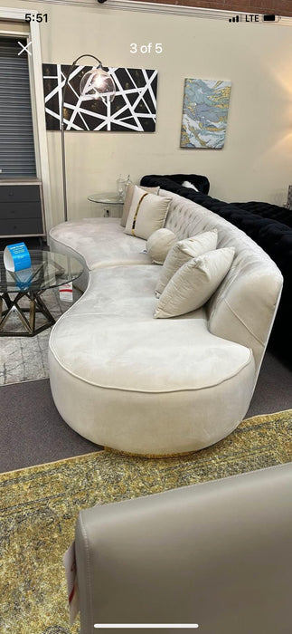 Ella  Ivory Curved Sectional