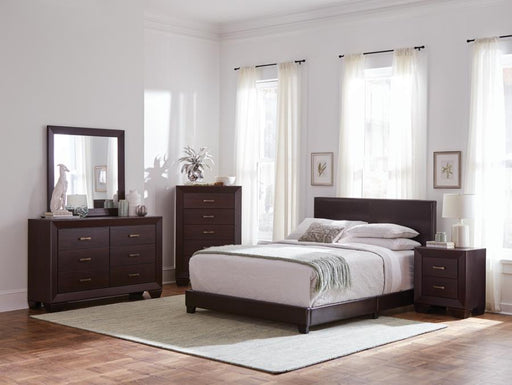 Dorian 5-piece Bedroom Set Brown and Dark Cocoa
