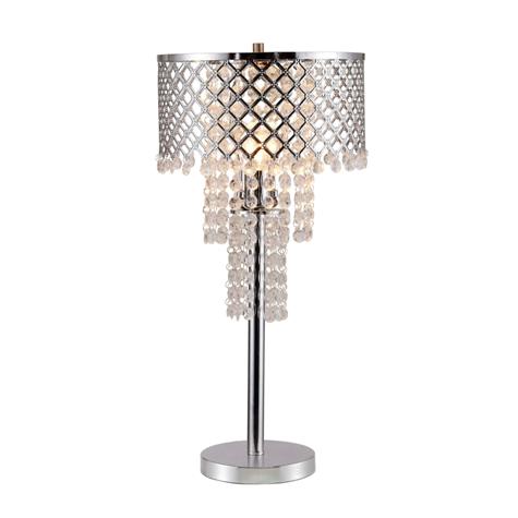 CRYSTAL ON MESH TABLE LAMP 28"H