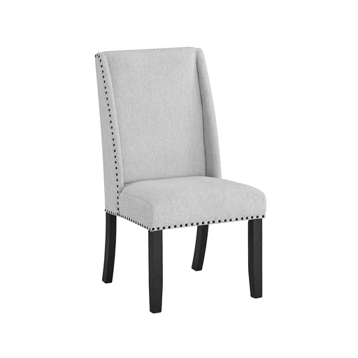 Vance Transitional Upholstered Side Chair with Nailhead Trim Dove Grey