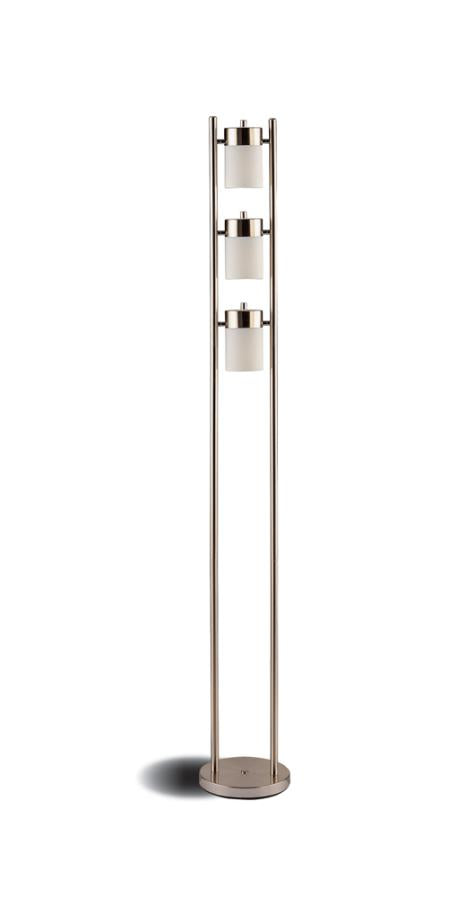 Munson Floor Lamp With 3 Swivel Lights Brushed Silver