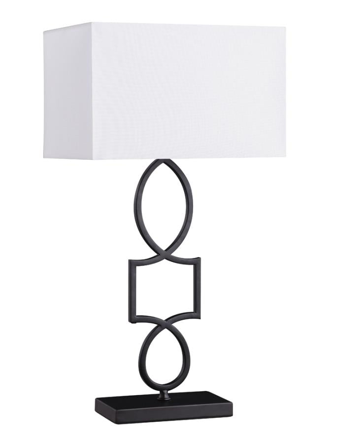 Leorio Rectangular Shade Table Lamp White And Black