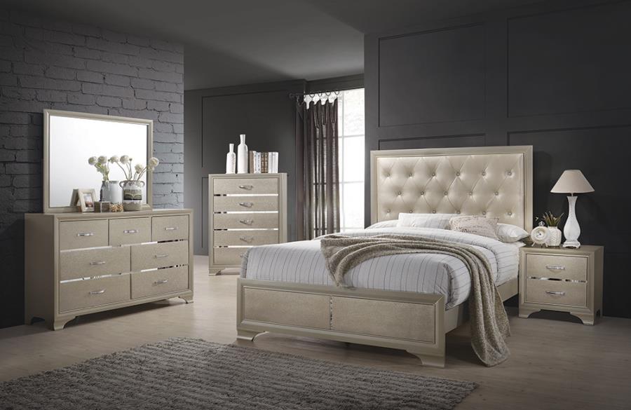 Beaumont Upholstered Bed Champagne