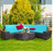 6 Piece Wicker Patio Sectional Sofa Set with Tempered Glass Coffee Table