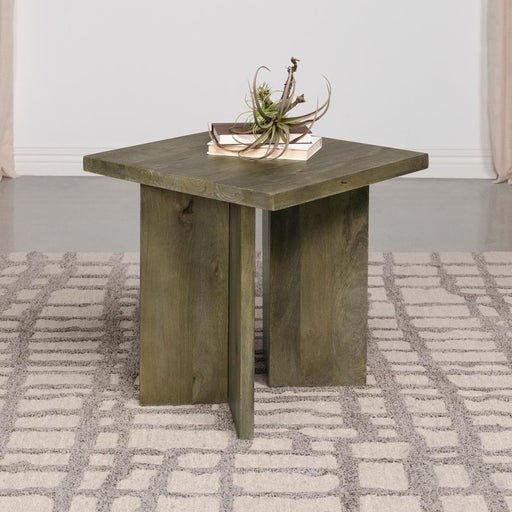 Andando Square Solid Wood End Table Mango Brown
