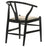 Dinah Danish Y-Shaped Back Wishbone Dining Side Chair Black and Beige (Set of 2)