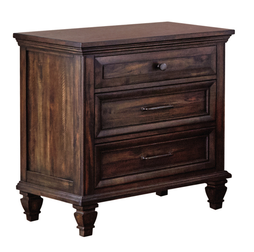Avenue 3-Drawer Nightstand Weathered Burnished Brown