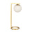 Velvet Globe Table Lamp White Opal Glass with Dimmer Switch Inline
