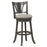 26.5/30.5 Inch Swivel Bar Stool with Backrest Soft Cushioned Seat and Footrest Gray