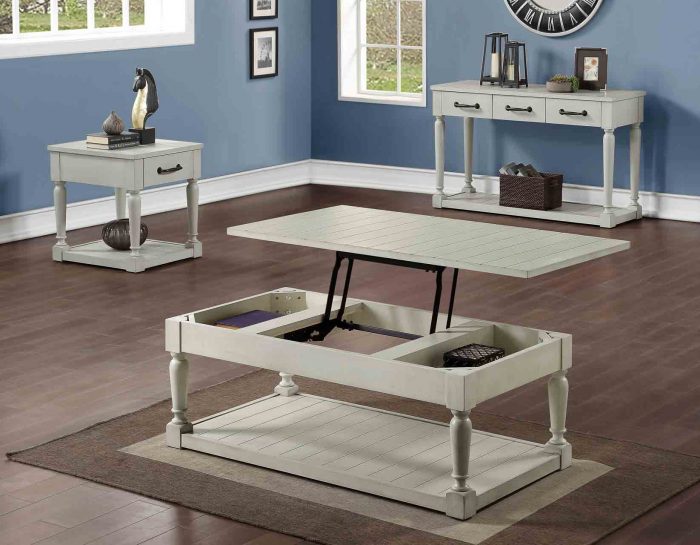 Hemingway 3-Piece Cocktail Table Set (Lift-Top Cocktail & Two End Tables)