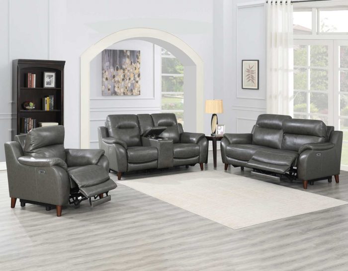 Trento 3-Piece Dual-Power Leather Reclining Set (Sofa, Loveseat & Chair)