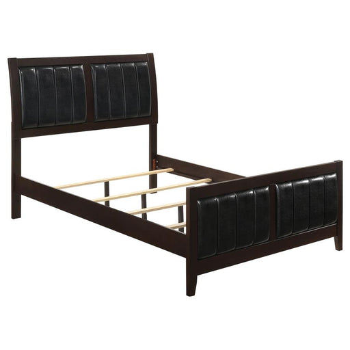 Carlton Upholstered Bed Cappuccino and Black
