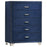Melody 5-drawer Upholstered Chest Pacific Blue