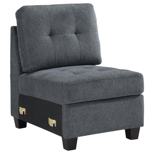 Georgina Upholstered Armless Chair Steel Grey