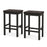 24 Inch Bar Stools with Padded Seat Footrest and Rubber Wood Frame
