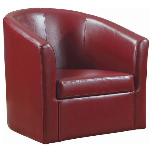 Turner Upholstery Sloped Arm Accent Swivel Chair Red