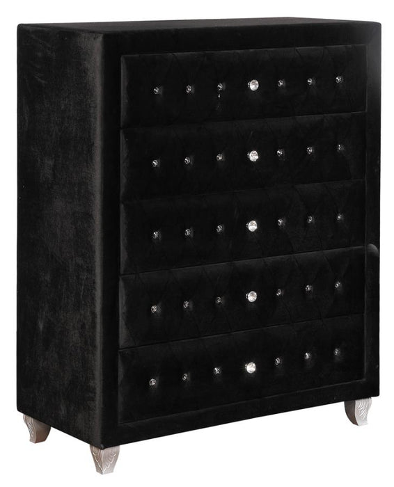 Deanna 5-drawer Rectangular Chest Black