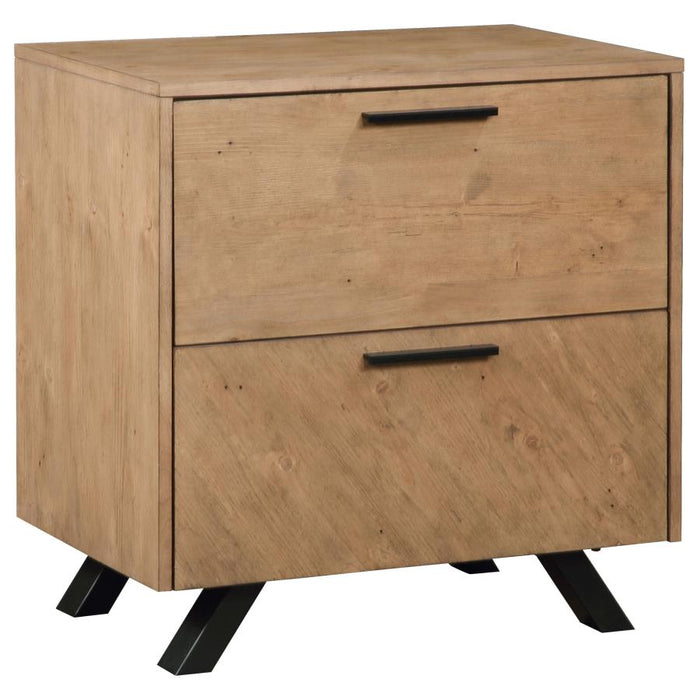 Taylor 2-drawer Rectangular Nightstand with Dual USB Ports Light Honey Brown