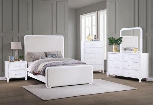 Anastasia 5-piece Eastern King Bedroom Set Pearl White