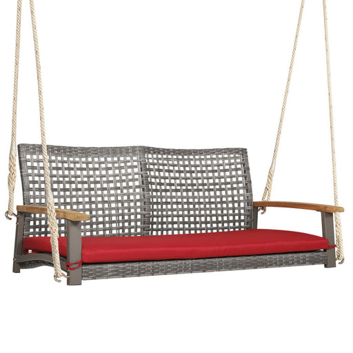 2-Person Patio Wicker Hanging Swing Chair