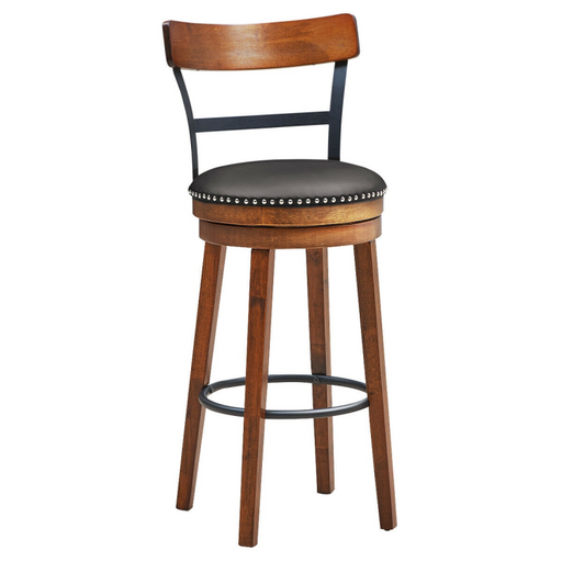 25.5 Inch/30.5 Inch 360-Degree Bar Swivel Stools with Leather Padded