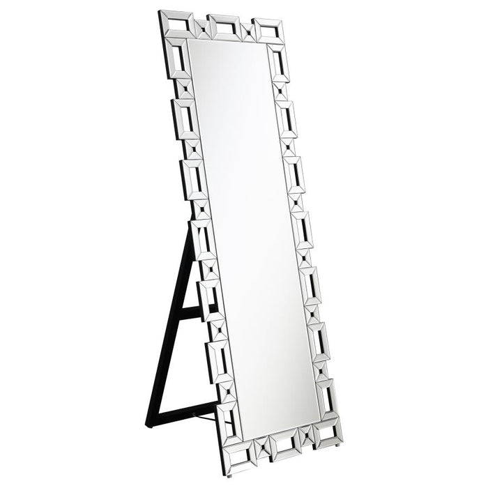 Tavin Geometric Frame Cheval Mirror