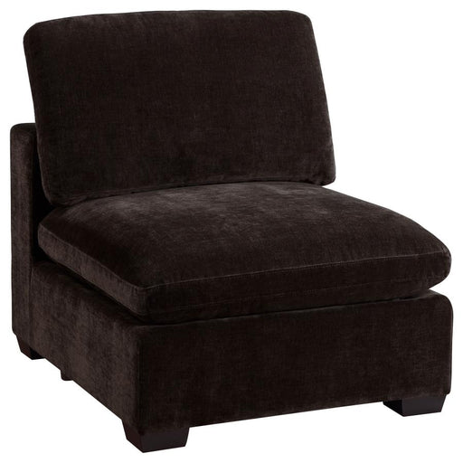 Lakeview Upholstered Armless Chair Dark Chocolate