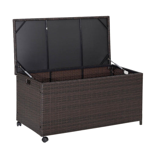 Outdoor Wicker Storage Box with Zippered Liner
