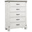 Lilith 5-drawer Chest Distressed Distressed Grey and White