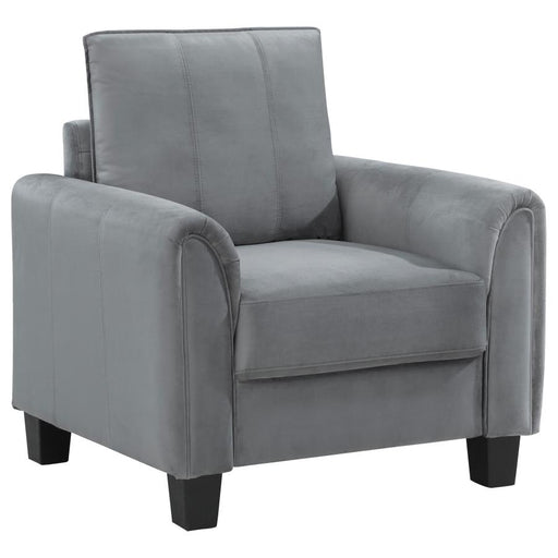 Davis Upholstered Rolled Arm Accent Chair Grey