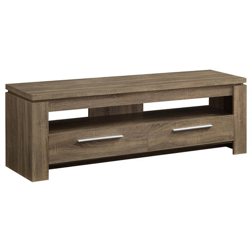 Elkton 2-Drawer TV Console Weathered Brown