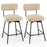 25 Inch 2 Pieces Modern Upholstered Bar Stools with Back and Footrests