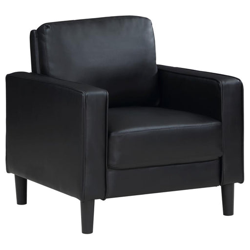 Ruth Upholstered Track Arm Faux Leather Accent Chair Black