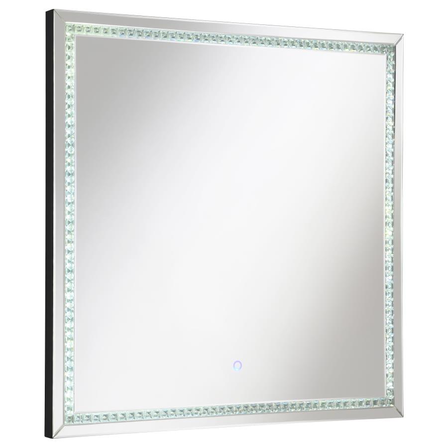 Noelle Square Wall Mirror With LED Lights