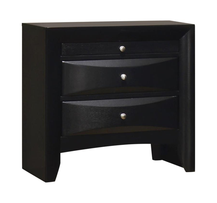 Briana Rectangular 2-drawer Nightstand Black