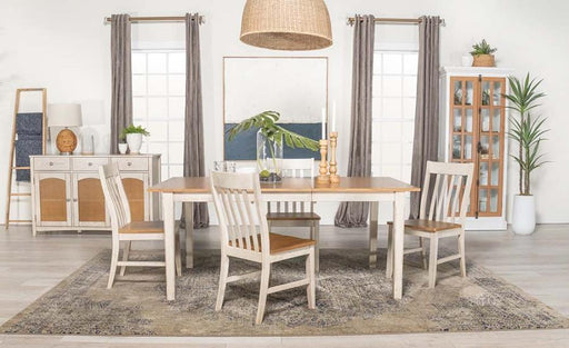 Kirby 7-Piece Dining Set Natural And Rustic Off White
