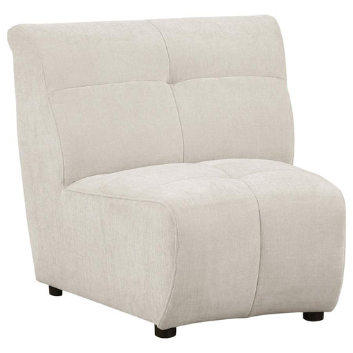 Charlotte Upholstered Curved Armless Chair Ivory
