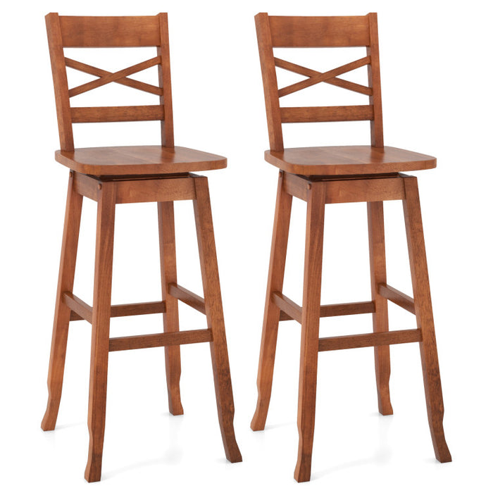 Swivel 30-Inch Bar Height Stool Set of 2 with Footrest