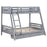 Trisha Wood Twin Over Full Bunk Bed with Storage Drawers Grey