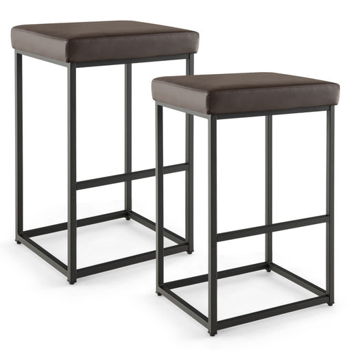 30 Inch Barstools Set of 2 with PU Leather Cover