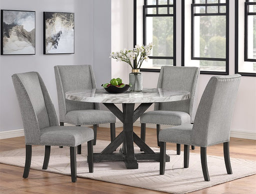 VANCE ROUND FAUX MARBLE DINING SET