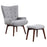 Willow Upholstered Accent Chair With Ottoman Grey And Brown