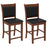 Upholstered Counter Stool Set of 2 with Solid Rubber Wood Frame
