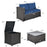 4 Pieces Outdoor Patio Rattan Furniture Set with Loveseat and Storage Box