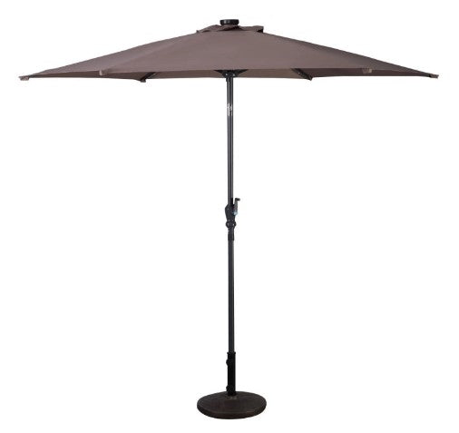 9 Feet Patio LED Solar Umbrella with Crank