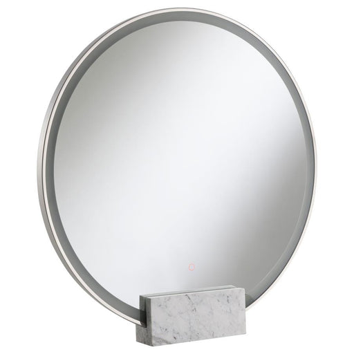 Jocelyn Round Table Top LED Vanity Mirror White Marble