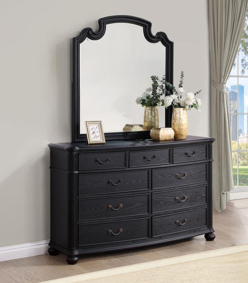 Celina 9-drawer Bedroom Dresser with Mirror Black